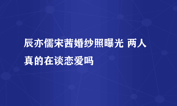 辰亦儒宋茜婚纱照曝光 两人真的在谈恋爱吗