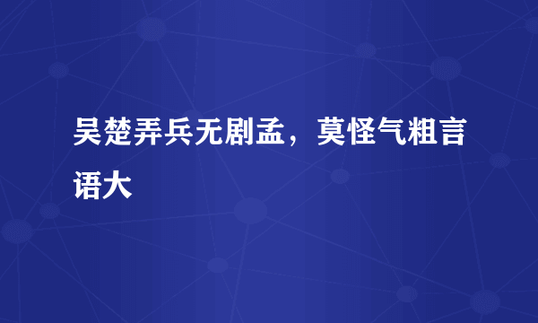 吴楚弄兵无剧孟，莫怪气粗言语大