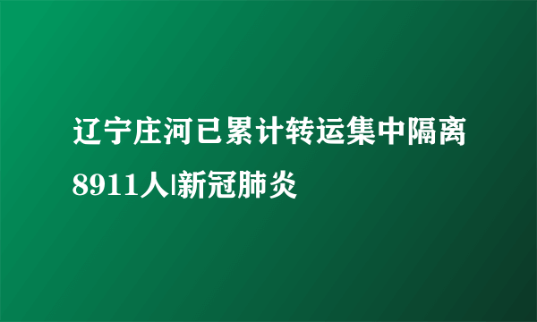 辽宁庄河已累计转运集中隔离8911人|新冠肺炎