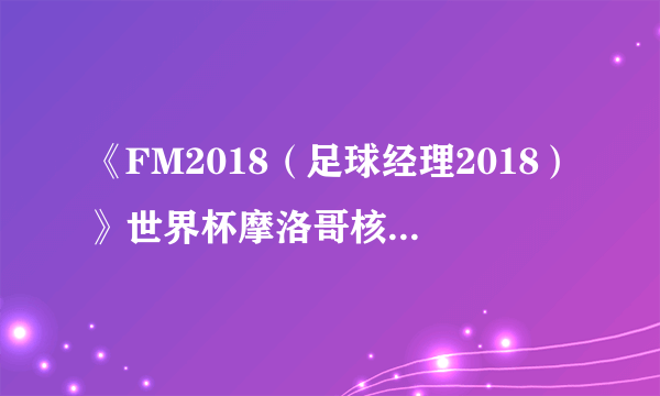 《FM2018（足球经理2018）》世界杯摩洛哥核心球员能力介绍