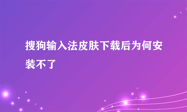 搜狗输入法皮肤下载后为何安装不了