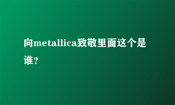 向metallica致敬里面这个是谁？