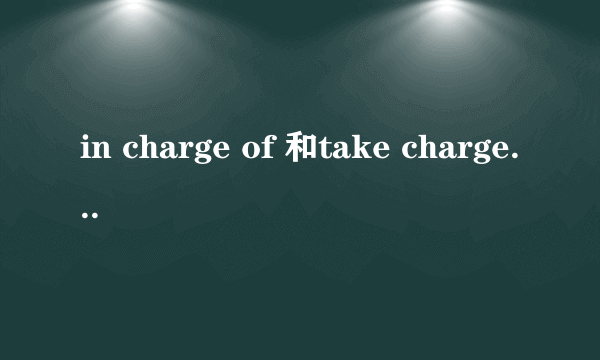 in charge of 和take charge of 怎么用