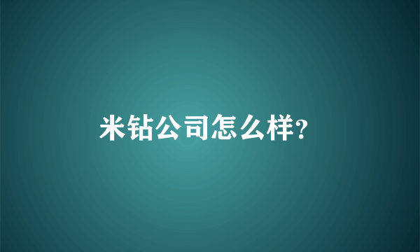 米钻公司怎么样？