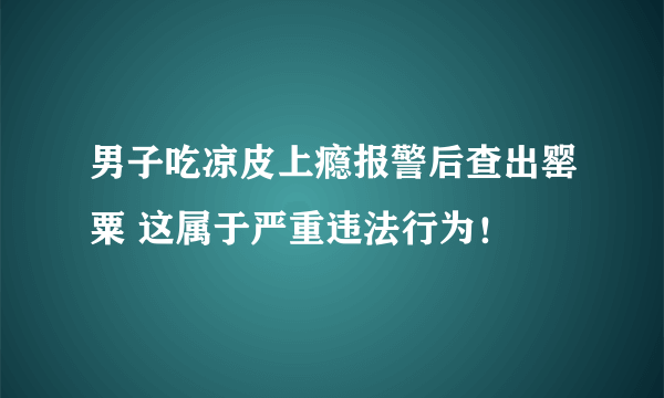 男子吃凉皮上瘾报警后查出罂粟 这属于严重违法行为！