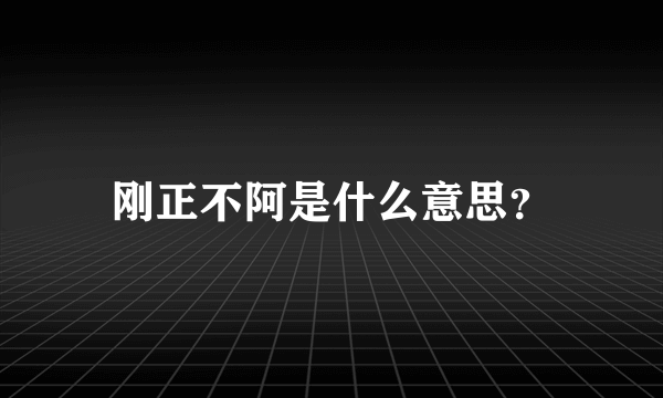 刚正不阿是什么意思？