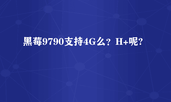 黑莓9790支持4G么？H+呢?