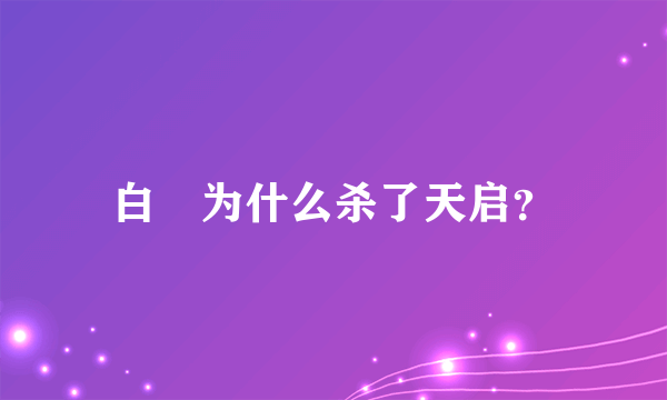 白玦为什么杀了天启？