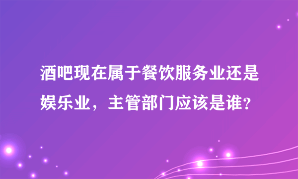 酒吧现在属于餐饮服务业还是娱乐业，主管部门应该是谁？