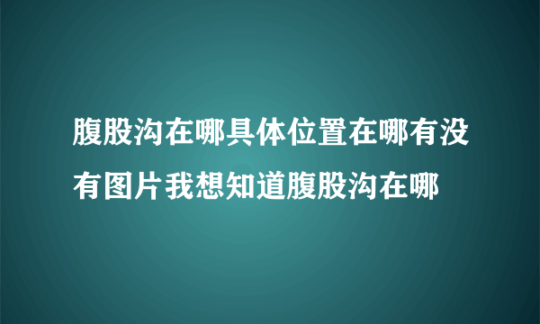 腹股沟在哪具体位置在哪有没有图片我想知道腹股沟在哪