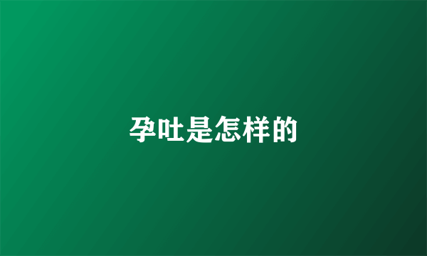 孕吐是怎样的