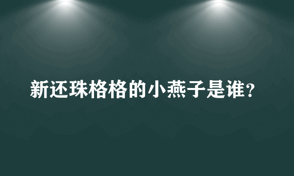 新还珠格格的小燕子是谁？