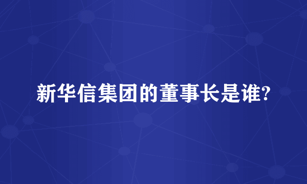 新华信集团的董事长是谁?