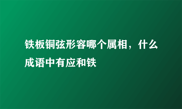 铁板铜弦形容哪个属相，什么成语中有应和铁