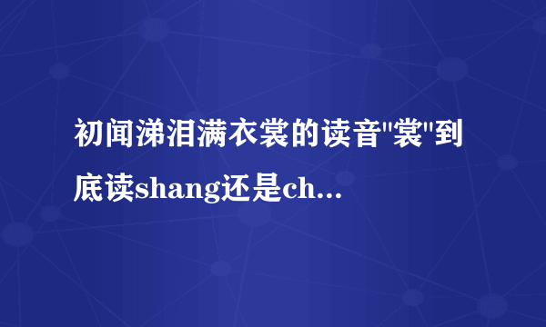 初闻涕泪满衣裳的读音