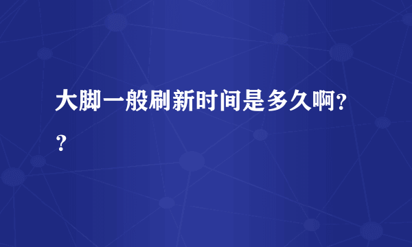 大脚一般刷新时间是多久啊？？