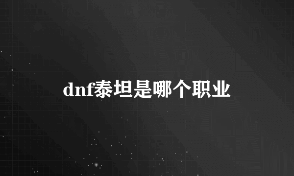 dnf泰坦是哪个职业