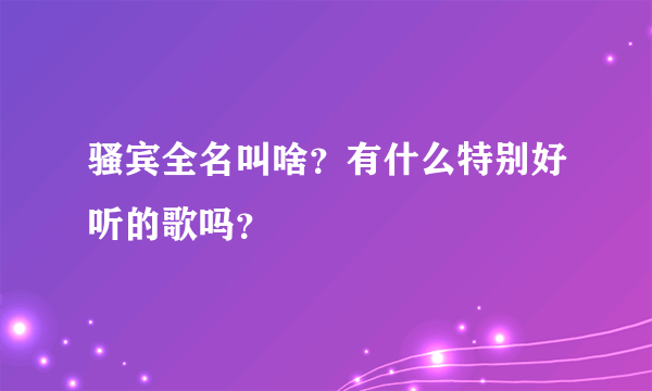 骚宾全名叫啥？有什么特别好听的歌吗？