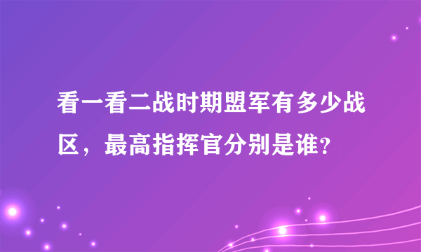 看一看二战时期盟军有多少战区，最高指挥官分别是谁？