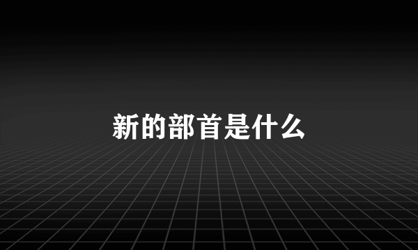 新的部首是什么