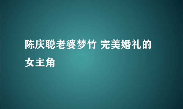 陈庆聪老婆梦竹 完美婚礼的女主角