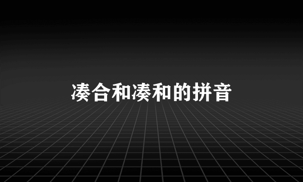 凑合和凑和的拼音