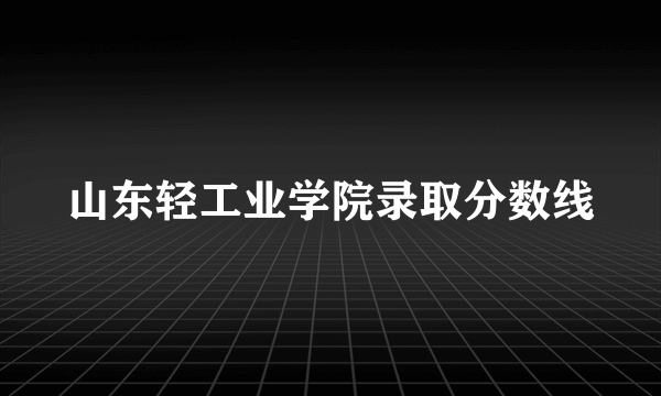 山东轻工业学院录取分数线