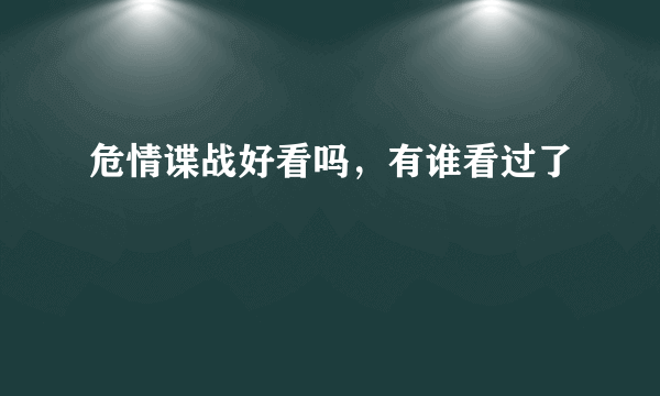 危情谍战好看吗，有谁看过了