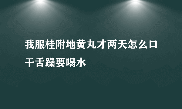 我服桂附地黄丸才两天怎么口干舌躁要喝水