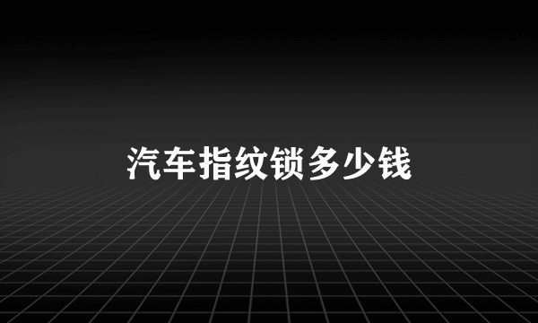 汽车指纹锁多少钱