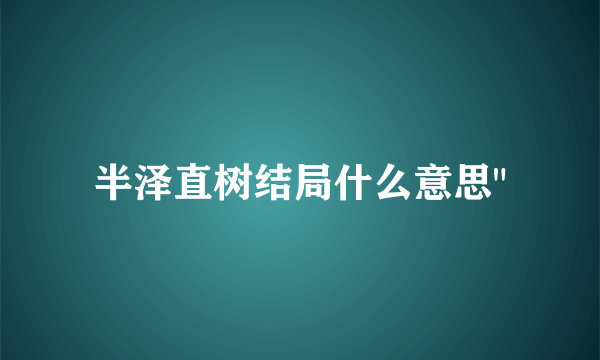 半泽直树结局什么意思