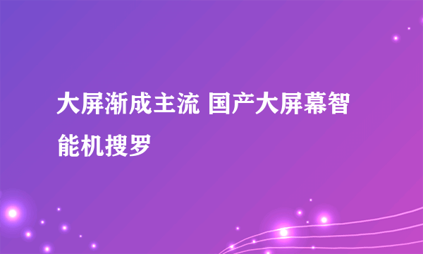 大屏渐成主流 国产大屏幕智能机搜罗