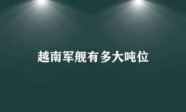 越南军舰有多大吨位